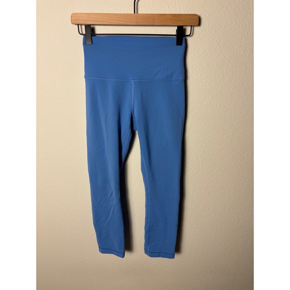 Lululemon Pants - Lululemon Wunder Train High-Rise Crop 21" Blue Nile Leggings Size 4